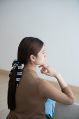 升級版絲質頭巾多色條紋