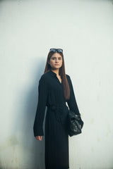 倫敦襯衫連身裙 - 黑色