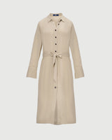 倫敦襯衫連身裙 - 卡其色