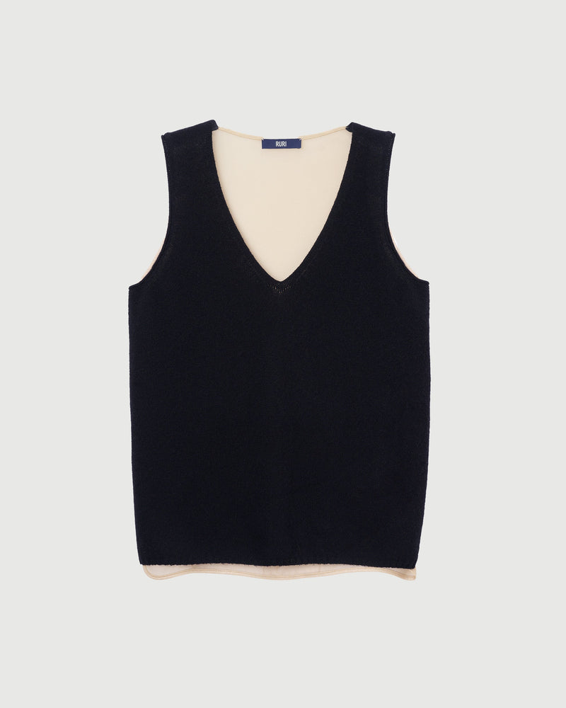 Ch-loe sweater Cashmere Vest - Black/Gold