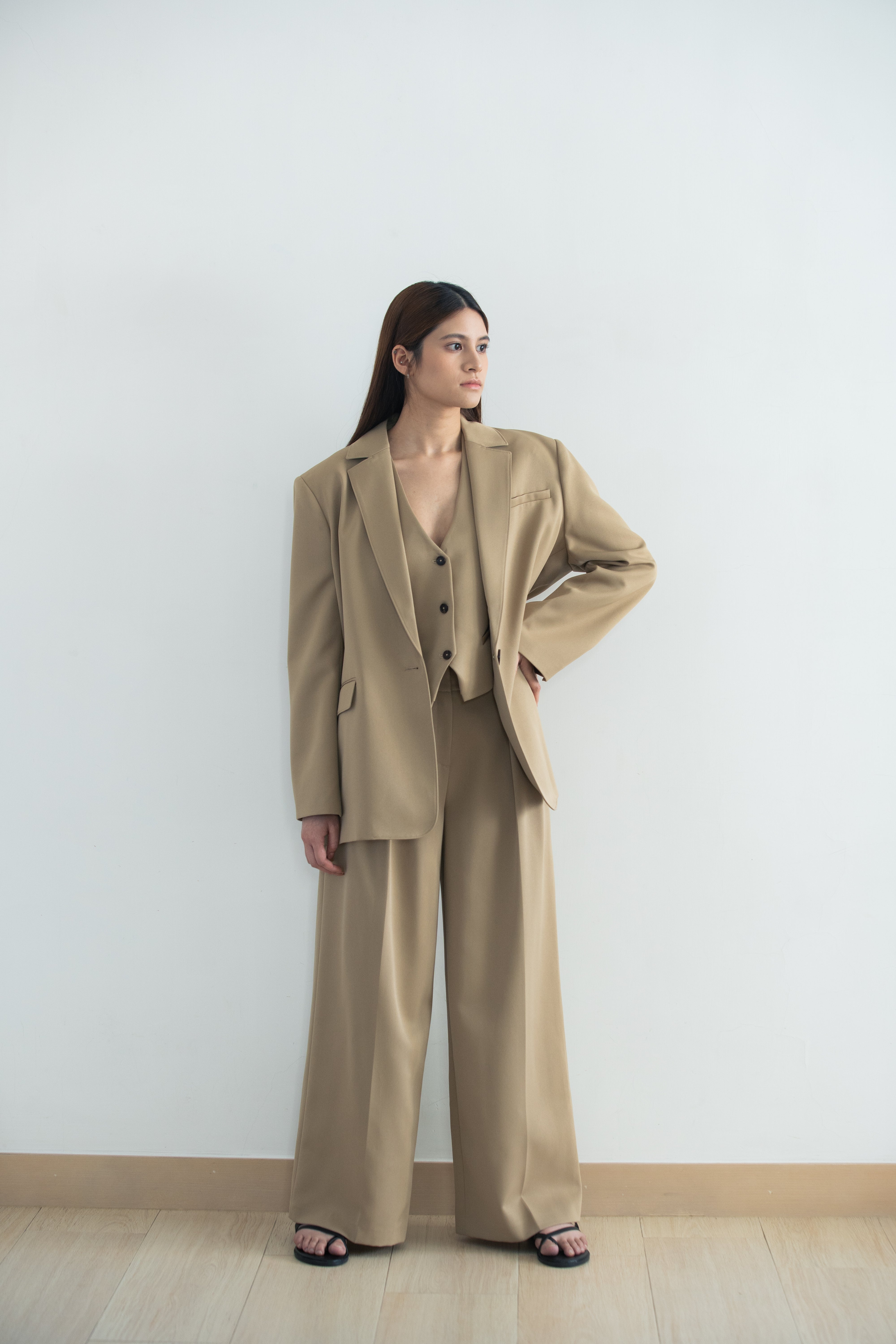 Khaki Chunky Knit Loungewear Set - Harper main image 1