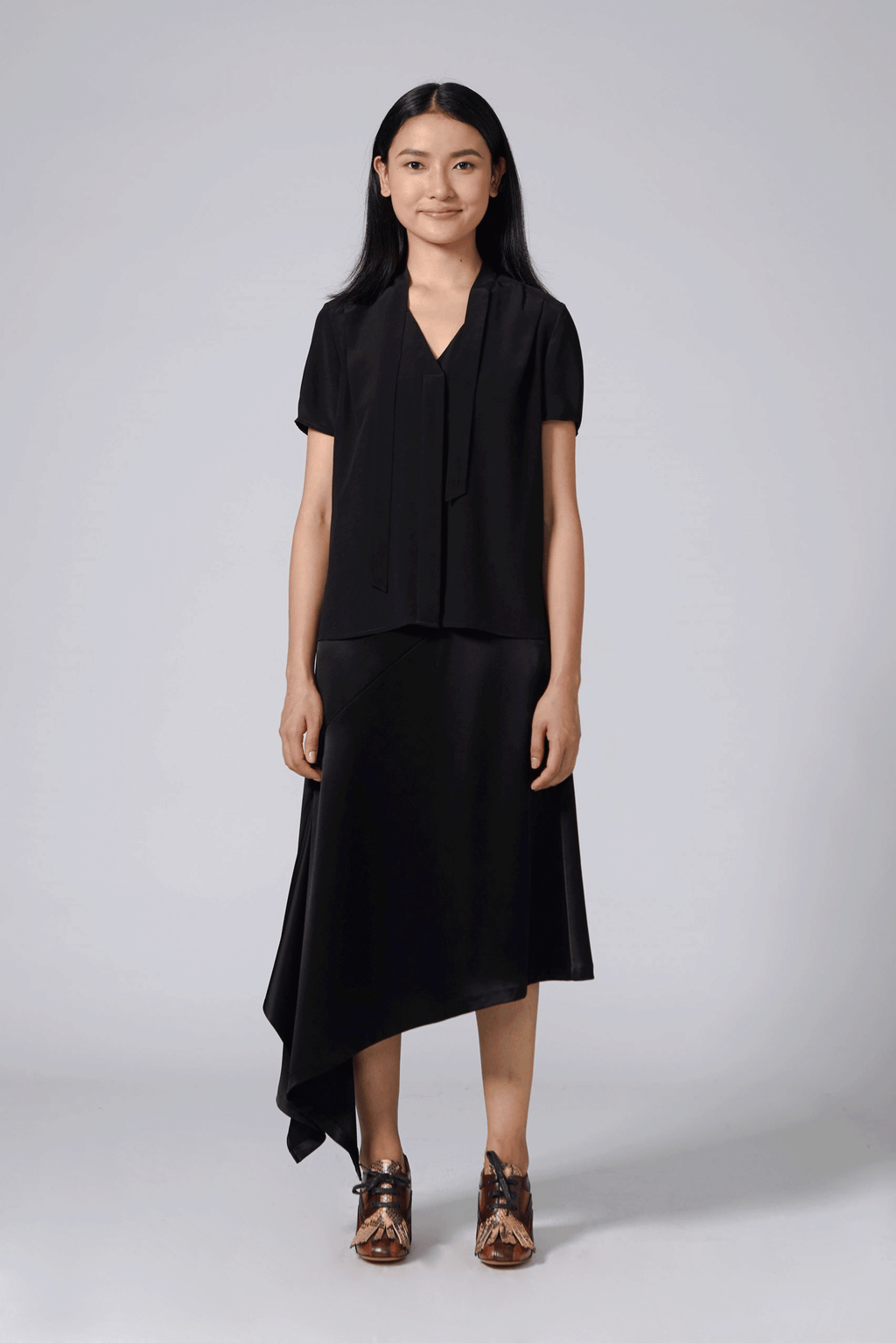 Katie Silk Shirt - Black – RURI