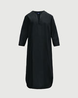 薩裡絲綢連身裙 - 黑色